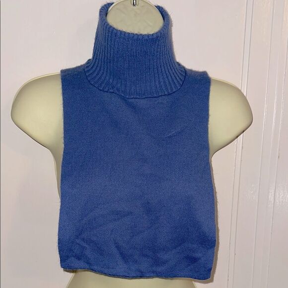 Vintage Periwinkle Blue Ribbed Turtleneck Neck Dickie - Picture 1 of 6